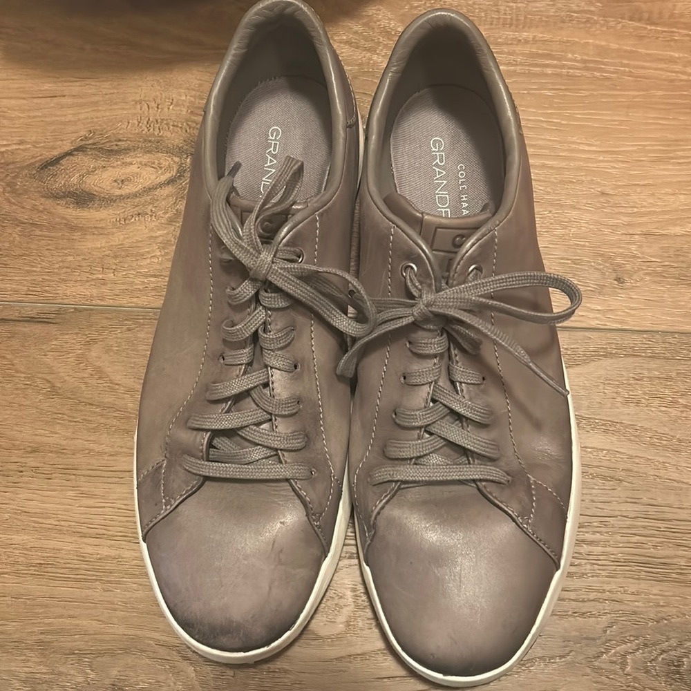 Grandpacore Cole Haan Grandpro Leather Tennis Low Top Sneaker Ironstone gray 12